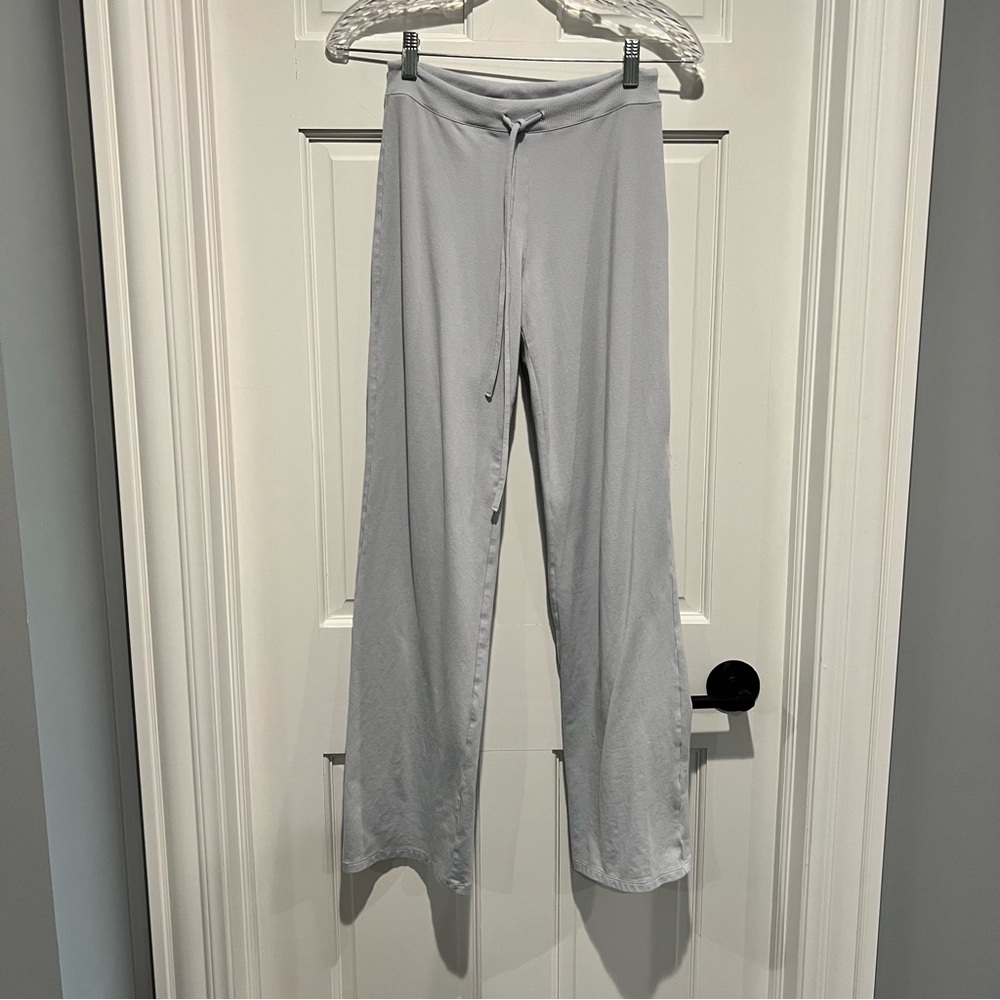 Skims 2 Piece Set Zen Blue Straight Leg Pant Long Sleeve T-Shirt XS - Picture 7 of 11